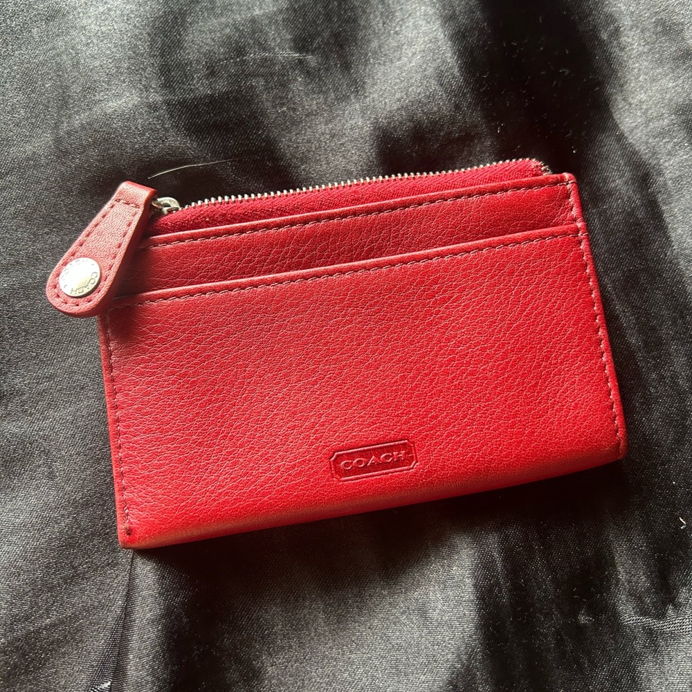 Red Leather Coach cardholder